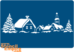 Village d`hiver. Paquet de 6 pièces. (Petite vente en gros de différents pochoirs)