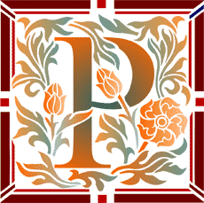 Lettre initiale P - pochoir pour la décoration