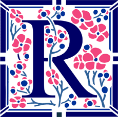 Lettre initiale R - pochoir pour la décoration
