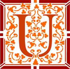 Lettre initiale U - pochoir pour la décoration