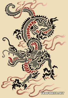 Dragon de Chine - pochoir pour la décoration
