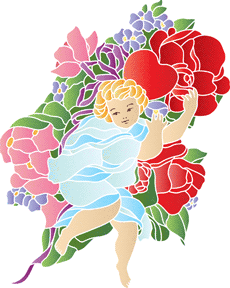 Petit ange 2 - pochoir pour la décoration