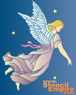 Ange de la Nuit (Pochoirs avec des anges et des cieux)