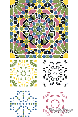 Alhambra 03b (Pochoirs avec motifs répétitifs)