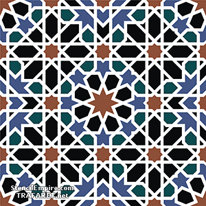 Alhambra 07b - pochoir pour la décoration