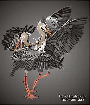 Les hérons combattants (Pochoirs avec des animaux)