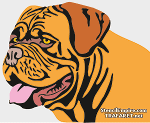 Chien de Bordeaux - pochoir pour la décoration