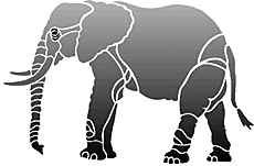l`éléphant (Pochoirs avec des animaux)