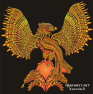 Aigle et dragon - pochoir pour la décoration