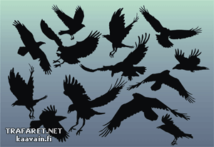13 corbeaux - pochoir pour la décoration