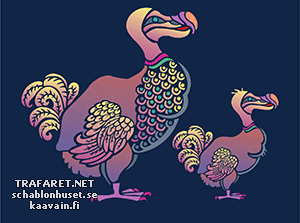 Deux dodos (Pochoirs avec des animaux)