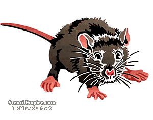 Souris effrayée - pochoir pour la décoration