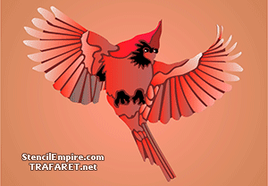 Cardinal rouge 3 - pochoir pour la décoration