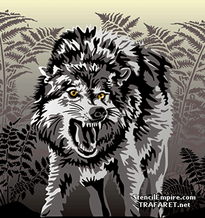 Loup maléfique - pochoir pour la décoration