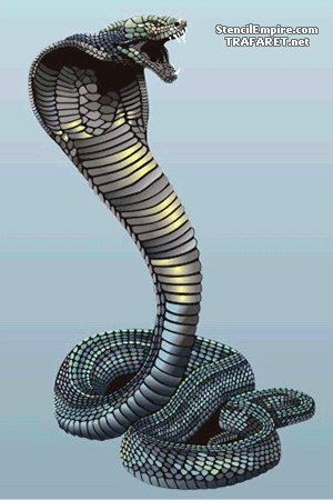 Grand cobra en colère - pochoir pour la décoration
