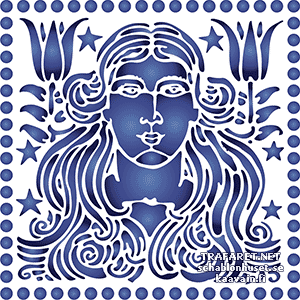 Vierge Art Nouveau - pochoir pour la décoration