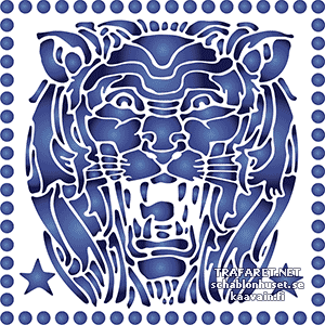 Lion Art Nouveau - pochoir pour la décoration