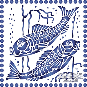 Poissons Art Nouveau - pochoir pour la décoration