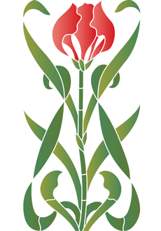 Tulipe Art Nouveau - pochoir pour la décoration