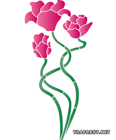 Trois tulipes - pochoir pour la décoration