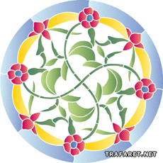 Cercle de fleurs 2 - pochoir pour la décoration