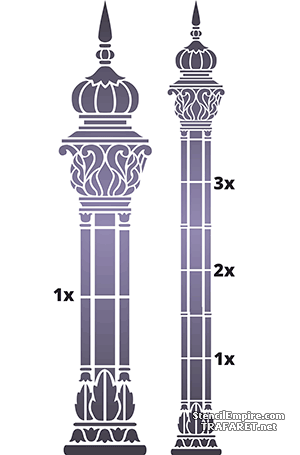 Colonne indienne - pochoir pour la décoration