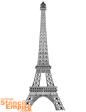 La tour Eiffel (Pochoirs avec des points de repère et des bâtiments)