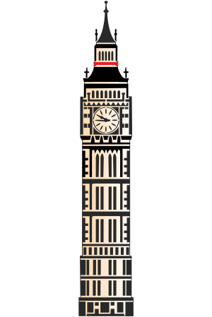 Big Ben (Pochoirs avec des points de repère et des bâtiments)
