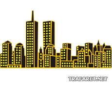 Horizon de Manhattan 1 (Pochoirs avec des points de repère et des bâtiments)