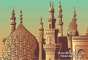 Minarets du Caire - pochoir pour la décoration