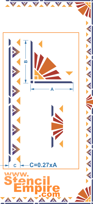 Bordure Art Déco - pochoir pour la décoration