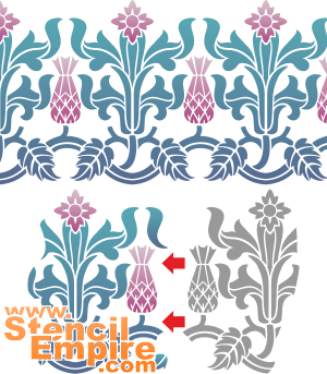 Bordure de chardon - pochoir pour la décoration