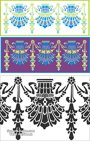 Bordure Art Nouveau 23 - pochoir pour la décoration