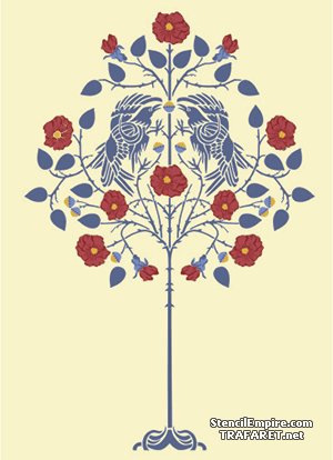 Arbre rose - pochoir pour la décoration