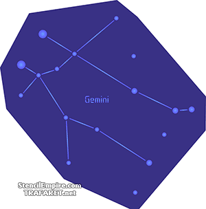 Constellation des Gémeaux - pochoir pour la décoration