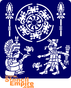 Ornement aztèque - pochoir pour la décoration