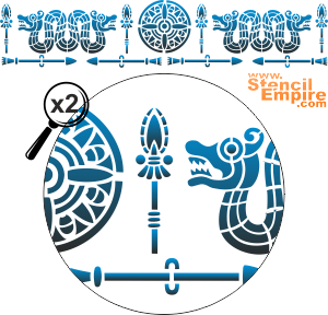 Bordure serpentine - pochoir pour la décoration
