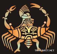Homme crabe 2 - pochoir pour la décoration