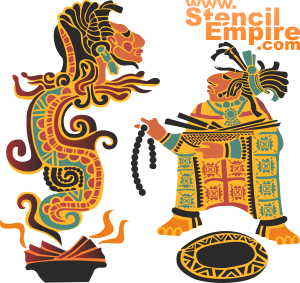 La sorcellerie aztèque - pochoir pour la décoration