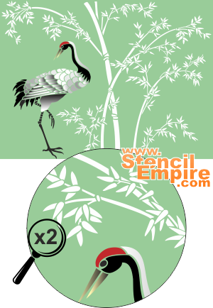 Héron en bambou 2 (Pochoirs avec des animaux)