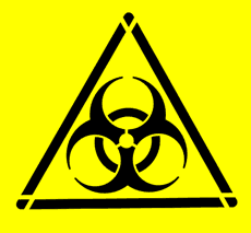 Danger biologique - pochoir pour la décoration