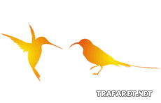 Deux colibris - pochoir pour la décoration
