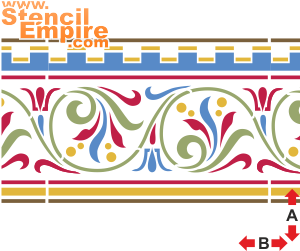 Bordure médiévale 08 (Pochoirs pour bordures classiques)