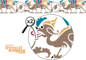 Bordure d'animaux mythiques - pochoir pour la décoration