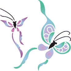 Papillons d'Orient (Pochoirs avec papillons et libellules)