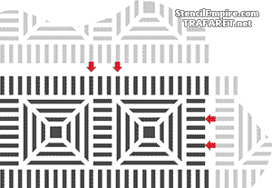 Ornement géométrique A - pochoir pour la décoration