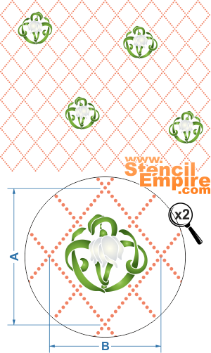 Muguet sur une grille - pochoir pour la décoration