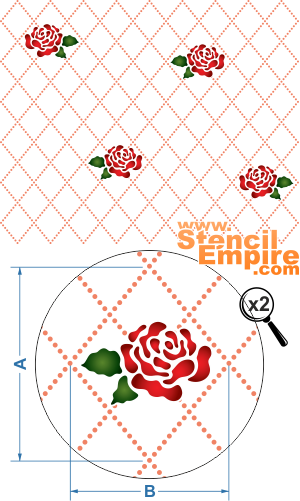 Roses sur la grille - pochoir pour la décoration