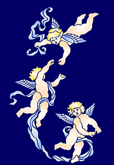 Chérubins (Pochoirs avec des anges et des cieux)