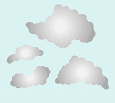 Des nuages - pochoir pour la décoration